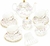 Juego Vajilla Te Cafe Porcelana 21 piezas Elegante Floral Rosa y Dorado - comprar en línea