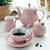 Vajilla Te Cafe Porcelana Elegante 6personas Britanico Lujo Rosa - comprar en línea