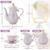 Juego Vajilla Te Cafe Porcelana 6 Personas Elegante Lila 22 piezas - comprar en línea