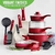 Batería Cocina Antiadherente Cerámica Greenlife 16 Colores Rojo - comprar en línea