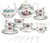 Set Te Cafe Britanico Floral Porcelana Para 6 Rosas Europeo Retro