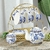 Juego Vajilla Te Cafe Porcelana Chinoiserie con Estante de Lujo Elegante - comprar en línea