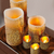 Velas Artificiales Led 8 Piezas Cera Pilas Glitter Control Oro - comprar en línea