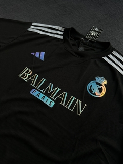 Camisa Real Madrid 23/24 Preta Edição especial Balmain Escudo - Brilhante na internet