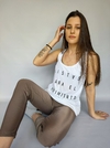 Musculosa larga poliéster reciclado liso blanco