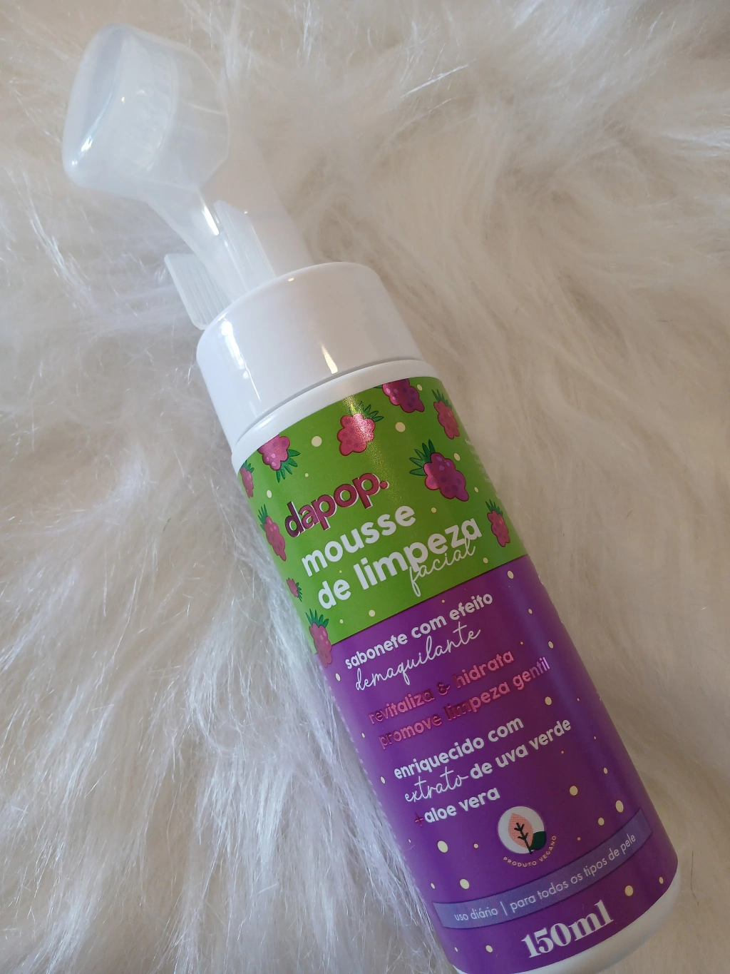 Mousse De Limpeza Facial Demaquilante Extrato de Uva Verde Dapop 150ml