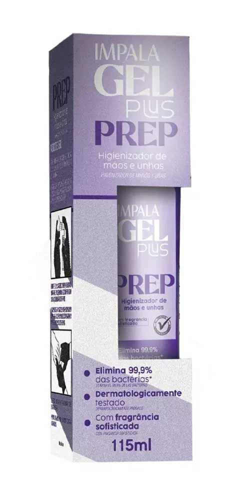 Prep Higienizador de Mãos e Unhas Impala Gel Plus 115 ml