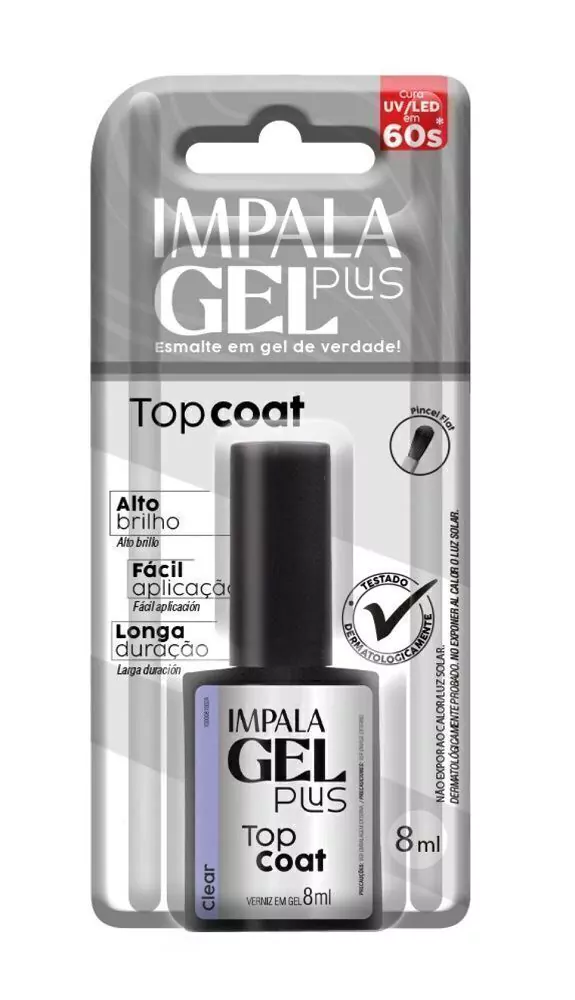 Esmalte Top Coat Impala Gel Plus Clear 8 ml