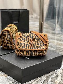 Bolsa YSL Saint Laurent em pelo com estampa de onça