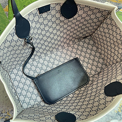 Bolsa Gucci tecido quadrada em tecido com couro - Elegância e Você