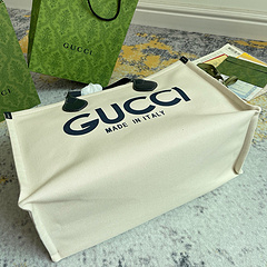 Bolsa Gucci tecido quadrada em tecido com couro - loja online