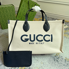 Bolsa Gucci tecido quadrada em tecido com couro - comprar online