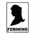 Placa PVC 15x20cm B-2 Banheiro Feminino