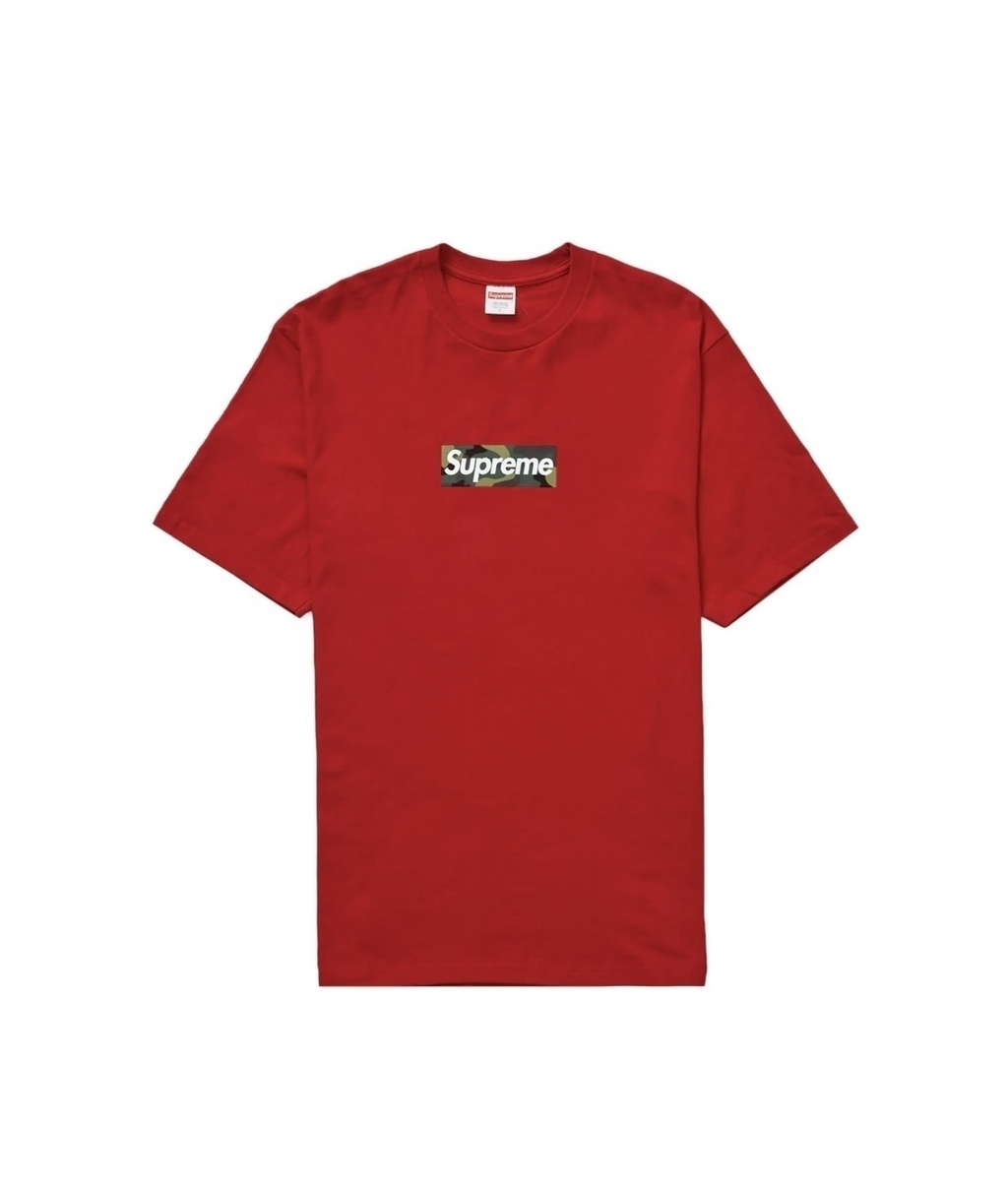 T-shirt Supreme Vermelha Box Logo Camuflada