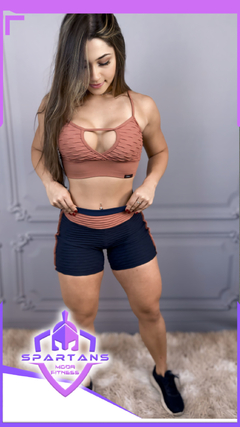 Conjunto Short Jacquard Viés Top Maria