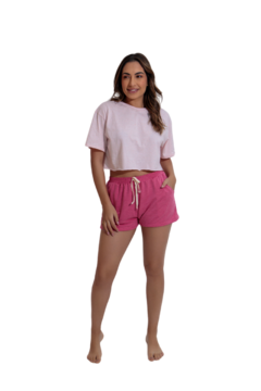 PIJAMA SHORT COM CAMISETA MALHA CROPED - 22300 na internet