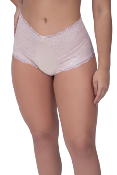 CALCINHA HOT PANT TECIDO DUPLO COM LATERAL EM RENDA - 11803