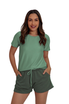 PIJAMA CONFORT T-SHIRT COM DETALHE - 22201 - Íntima Passion Vinhedo