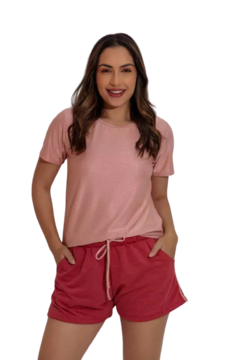 PIJAMA CONFORT T-SHIRT COM DETALHE - 22201