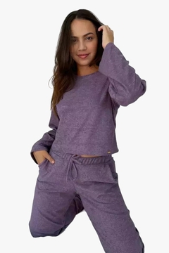 PIJAMA COM CALÇA PANTALONA E BLUSA MANGA LONGA - 12410