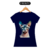 Camiseta feminina Sphynx Aquarela gato egípcio Azul