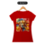 Camiseta feminina golden retriever aquarela vermelho