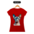 Camiseta feminina Sphynx Aquarela gato egípcio vermelha