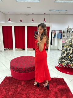 Vestido Viscose Midi Aplique Tricomix na internet