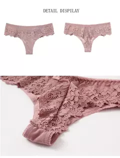 Lingerie de renda, calcinha de cintura baixa, tang - Jouet