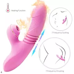 G ponto coelho vibrador com aquecimento thrusting sucção clitoral vibradores vibradores estimulador duplo motor à prova dwaterproof água adultos brinquedos sexuais - loja online