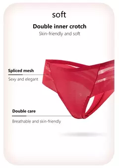 G-String Seamless Perspectiva Calcinhas para Mulheres, Roupa Interior Transparen