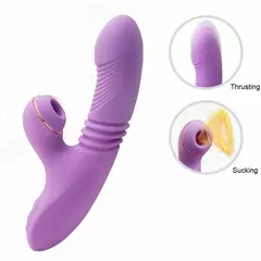 G ponto coelho vibrador com aquecimento thrusting sucção clitoral vibradores vibradores estimulador duplo motor à prova dwaterproof água adultos brinquedos sexuais - loja online