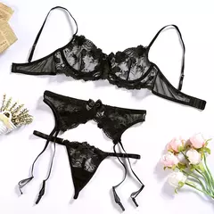 Conjunto Lingerie Bordada - 3 PEÇAS - Jouet