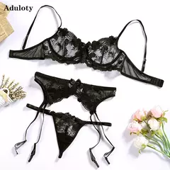 Conjunto Lingerie Bordada - 3 PEÇAS - comprar online