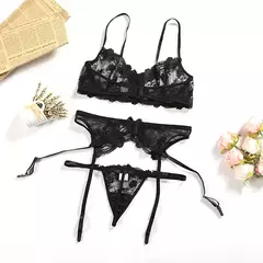 Conjunto Lingerie Bordada - 3 PEÇAS - loja online