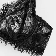 conjunto de renda lingerie conjunto com gargantilha-preto