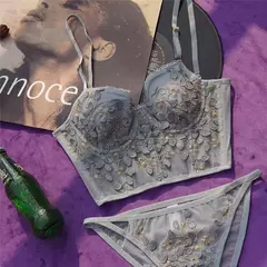 Conjunto Bordado sensual sutiã e calcinha - lingerie estilo Francesa - comprar online