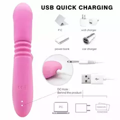 G ponto coelho vibrador com aquecimento thrusting sucção clitoral vibradores vibradores estimulador duplo motor à prova dwaterproof água adultos brinquedos sexuais - Jouet