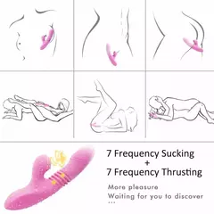 G ponto coelho vibrador com aquecimento thrusting sucção clitoral vibradores vibradores estimulador duplo motor à prova dwaterproof água adultos brinquedos sexuais - comprar online