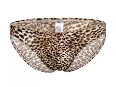 Cuecas masculinas sensuais baixas com estampa animal print na internet