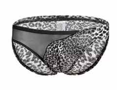 Cuecas masculinas sensuais baixas com estampa animal print