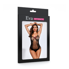 Body Sensual Preto Sem Manga Renda e Arrastão - Eva Intimate - loja online