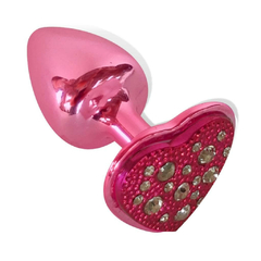 Plug Anal em Strass Rosa Joia Anal Coração em Metal - HARD (HA136R) - comprar online