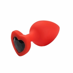 Plug Anal Aveludado em Coração - Tamanho P, M e G - P - Vermelho (001121-3) - comprar online