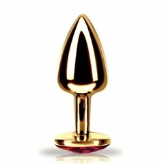 Plug em metal com pedra joia anal Dourado - HARD (CSA118DOU) - comprar online