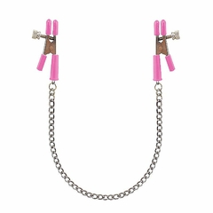 Grampos em Metal para Mamilo com Corrente - Rosa