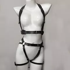 Arnês de couro sexy para mulheres, cinto de liga, sutiã, bondage corporal, cin - Jouet