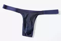 Cuecas de seda de gelo sexy cuecas masculinas t-back tanga g-string cueca masculina respirável lingerie grande u convexo bolsa - Jouet