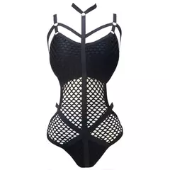 malha de malha de peixe net sexy mulher banho de uma peça maiô feminino banhista natação praia monokini v536 - loja online