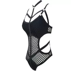 malha de malha de peixe net sexy mulher banho de uma peça maiô feminino banhista natação praia monokini v536 - Jouet